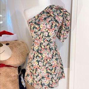 One Shoulder Floral Dress